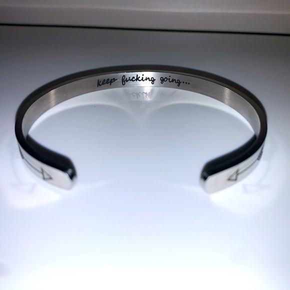 Keep Going Cuff bracelet unisex new - Picture 2 of 5